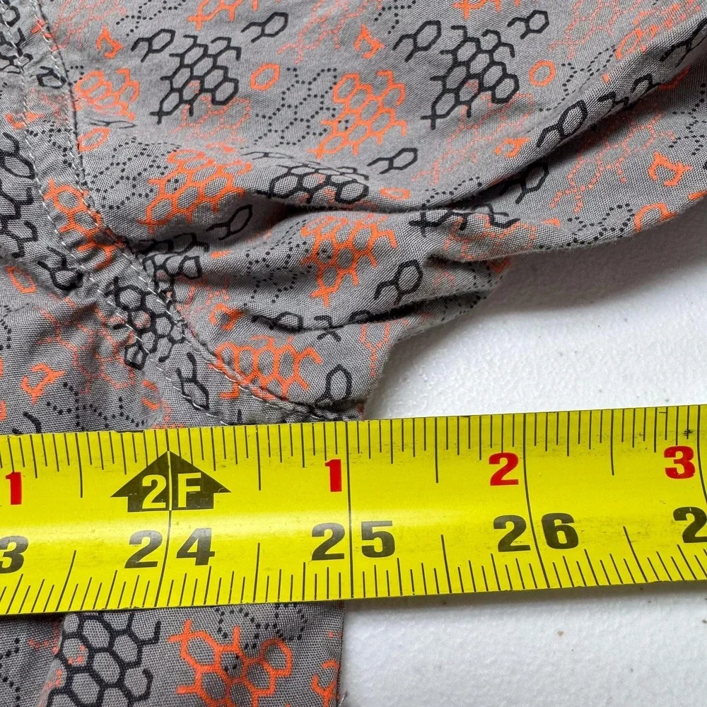 Cinch Shirt Mens Large Gray Orange Geometric Western Button Down Long Sleeve‎ - Picture 9 of 11